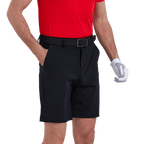 GoPlayer Men's Perforated Breathable Golf Shorts (Black)