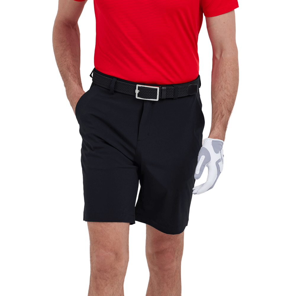 GoPlayer Men's Perforated Breathable Golf Shorts (Black)