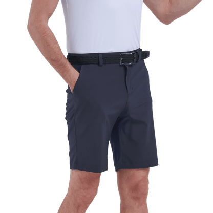 GoPlayer men's punched elastic golf shorts (blue gray)