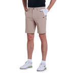 GoPlayer men's punched elastic golf shorts (light gray)