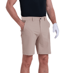 GoPlayer men's punched elastic golf shorts (light gray)