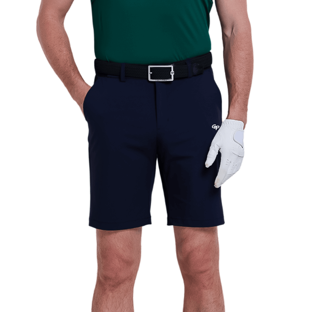 GoPlayer メンズ パンチング エラスティック ゴルフ ショーツ (ライト グレー)