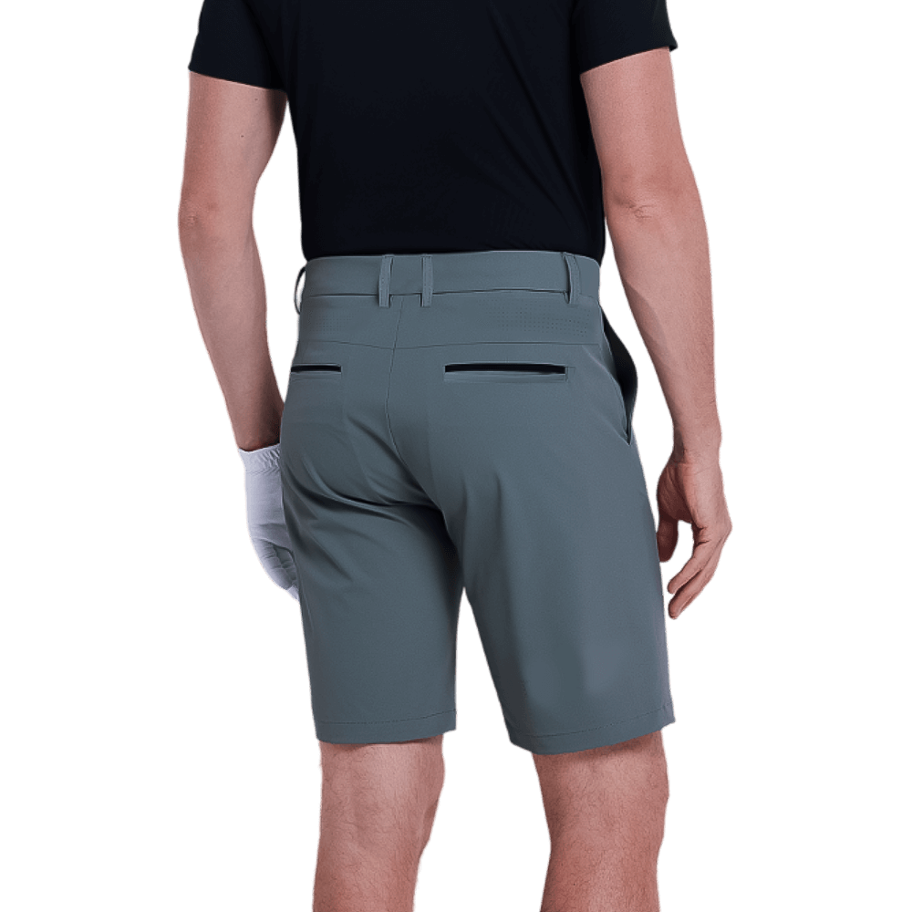 GoPlayer men's punched elastic golf shorts (light gray)