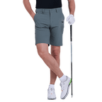 GoPlayer men's punched elastic golf shorts (light gray)