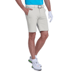 GoPlayer男沖孔彈性高爾夫短褲(淺灰)2025