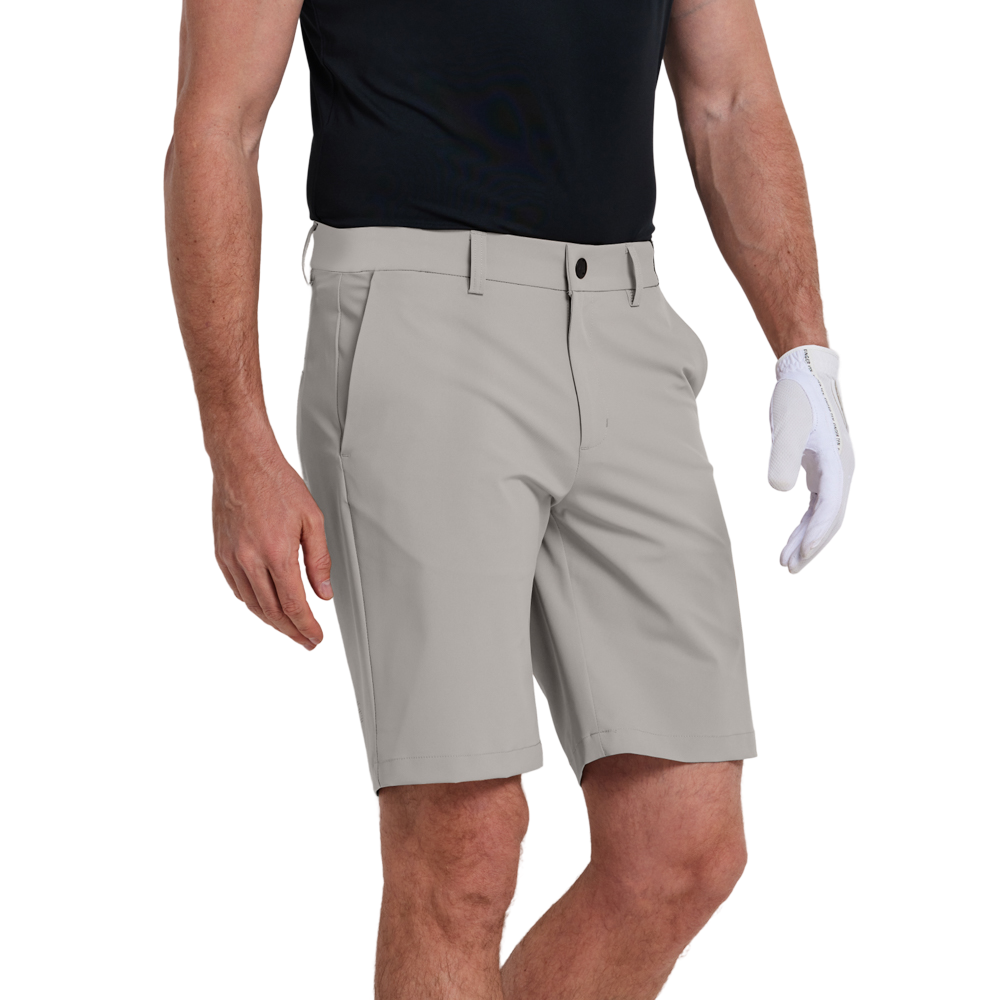 GoPlayer メンズ ゴムウエスト ゴルフ ショーツ (ライトグレー)