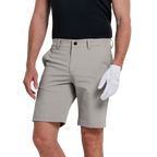 GoPlayer メンズ ゴムウエスト ゴルフ ショーツ (ライトグレー)