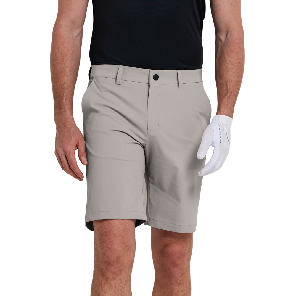 GoPlayer メンズ ゴムウエスト ゴルフ ショーツ (ライトグレー)