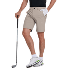 GoPlayer Men's Elastic Waist Golf Shorts (khaki)