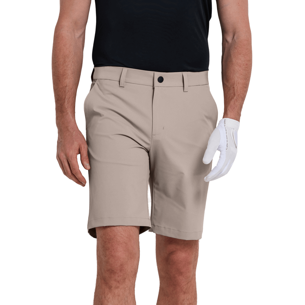 GoPlayer Men's Elastic Waist Golf Shorts (khaki)