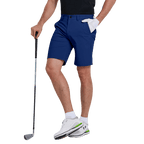 GoPlayer メンズ エラスティック ウエスト ゴルフ ショーツ (グレー ブルー)