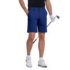 GoPlayer メンズ エラスティック ウエスト ゴルフ ショーツ (グレー ブルー)