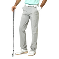 GoPlayer男彈性腰高爾夫長褲(淺灰)