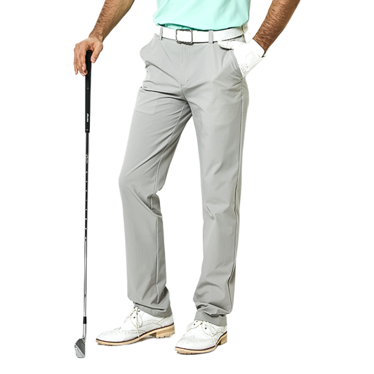 GoPlayer Men's Elastic Waist Golf Pants (Light Gray)