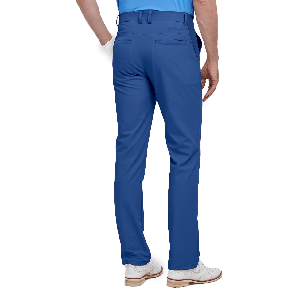 GoPlayer Men's Elastic Waist Golf Pants (Grey Blue)