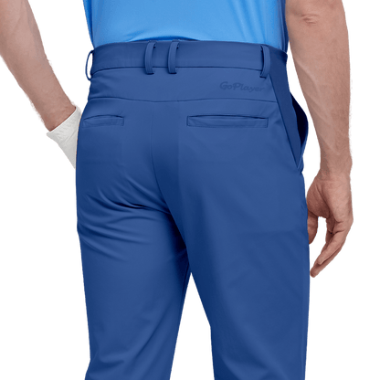 GoPlayer Men's Elastic Waist Golf Pants (Grey Blue)