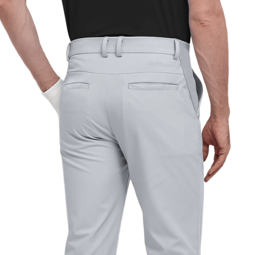 GoPlayer Men's Elastic Waist Golf Pants 2023 (Light Gray)