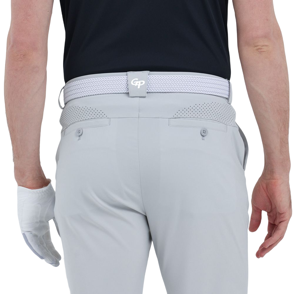 GoPlayer Men's Perforated Breathable Golf Pants (Light Gray)