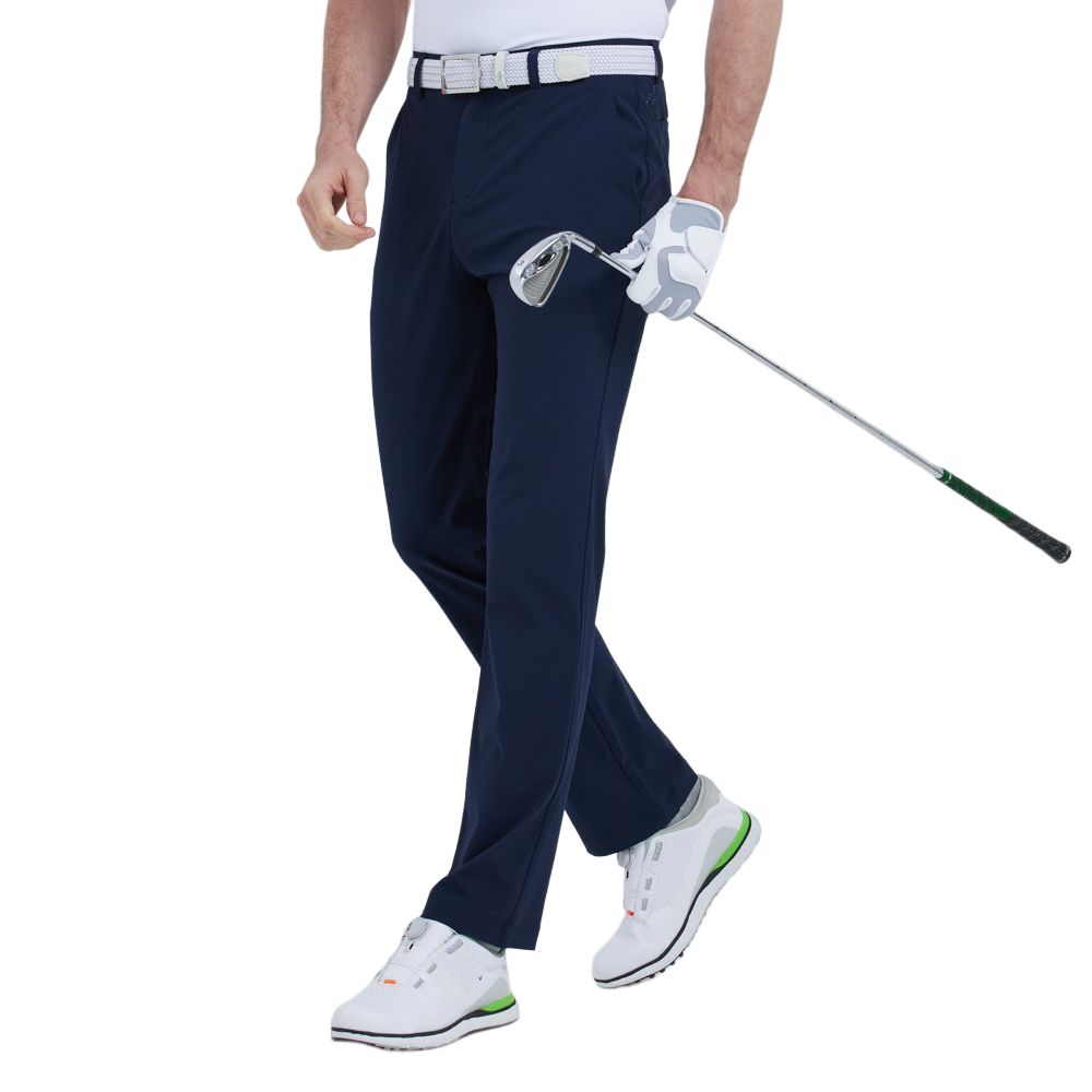 GoPlayer Men's Perforated Breathable Golf Trousers (Navy Blue)