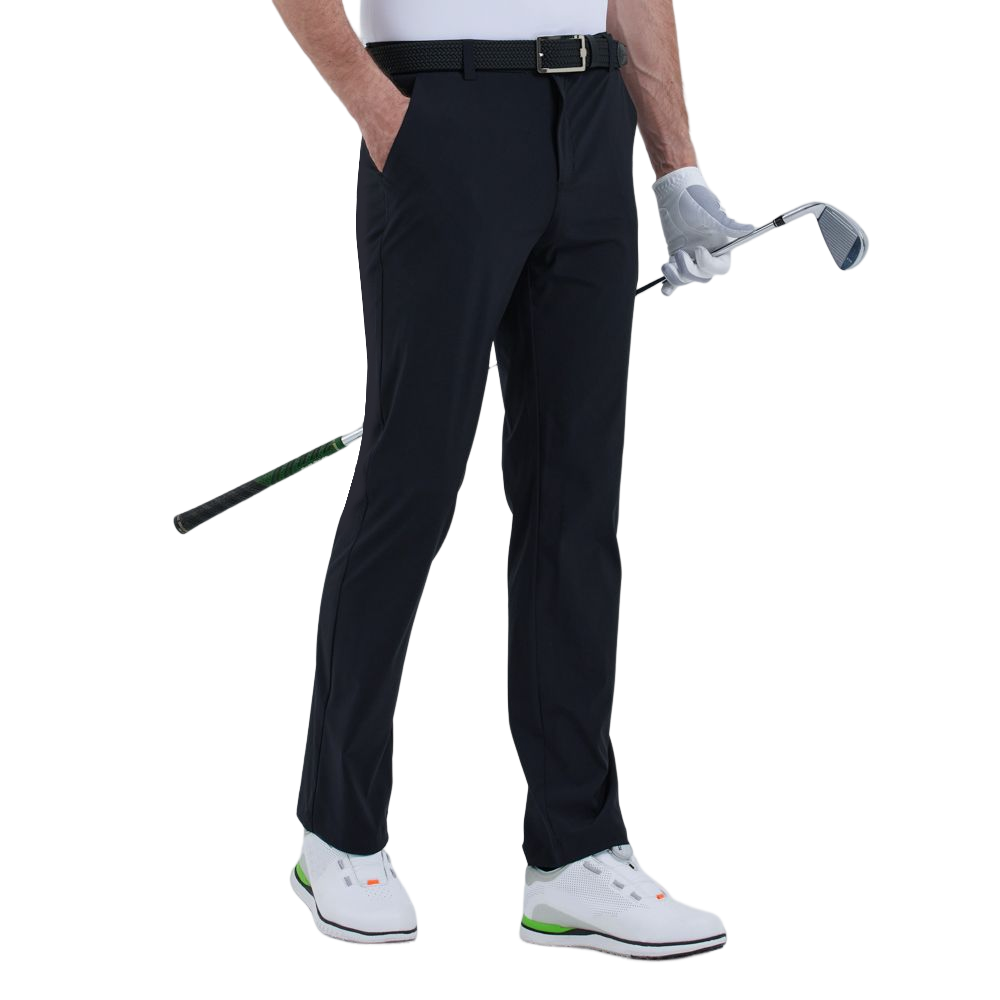 GoPlayer Men's Perforated Breathable Golf Pants (Black)