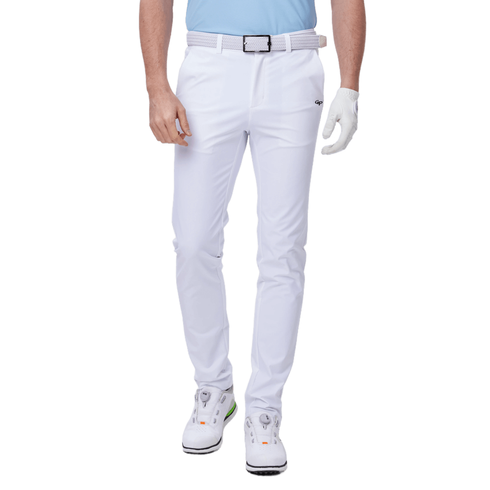 GoPlayer Men's Super Elastic Perforated Golf Trousers (White) 2024