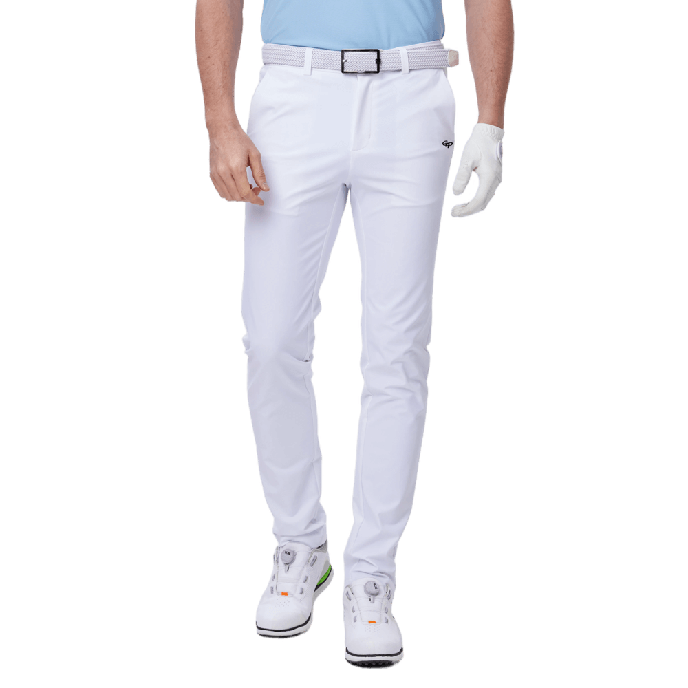 GoPlayer Men's Perforated Water-Repellent Golf Trousers (White) 2024
