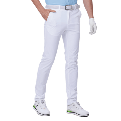 GoPlayer Men's Super Elastic Perforated Golf Trousers (White) 2024