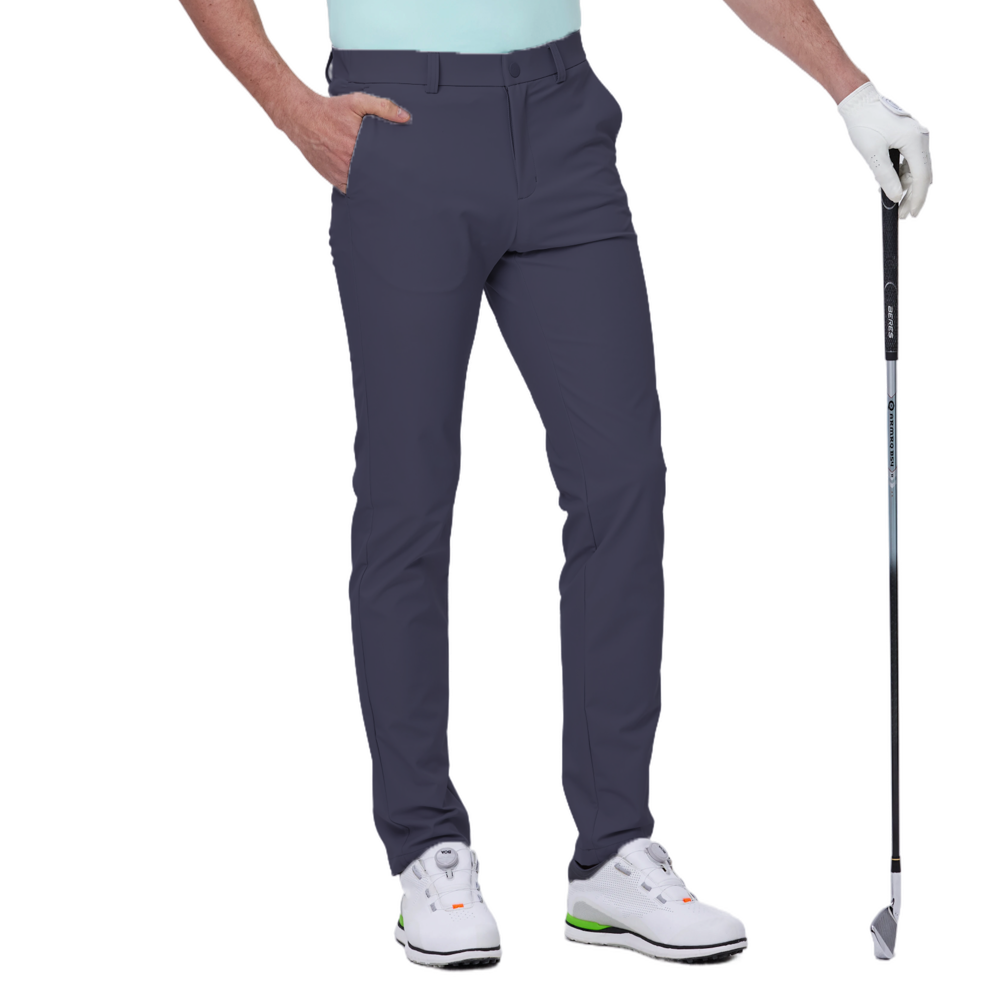 GoPlayer Men's Super Elastic Perforated Golf Trousers (Blue Gray) 2024