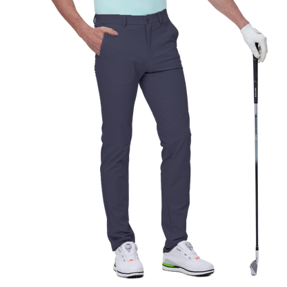 GoPlayer Men's Super Elastic Perforated Golf Trousers (Blue Gray) 2024