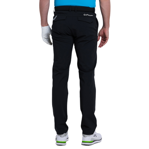 GoPlayer Men's Elastic Waist Punching Golf Pants (Black)