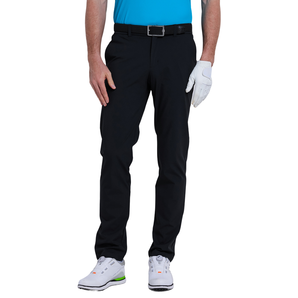 GoPlayer Men's Elastic Waist Punching Golf Pants (Black)