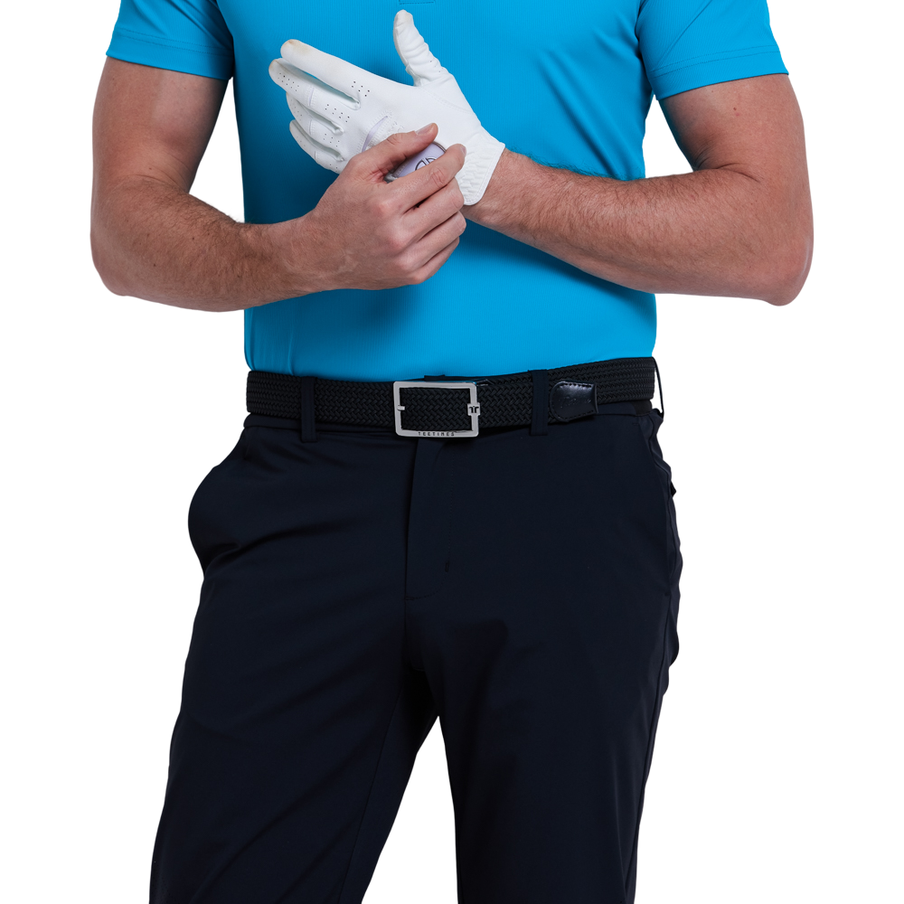 GoPlayer Men's Elastic Waist Punching Golf Pants (Black)