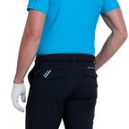 GoPlayer Men's Elastic Waist Punching Golf Pants (Black)