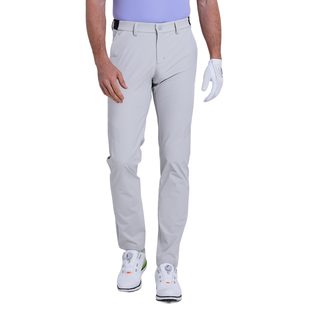 GoPlayer Men's Elastic Waist Punching Golf Pants (Cold Gray)
