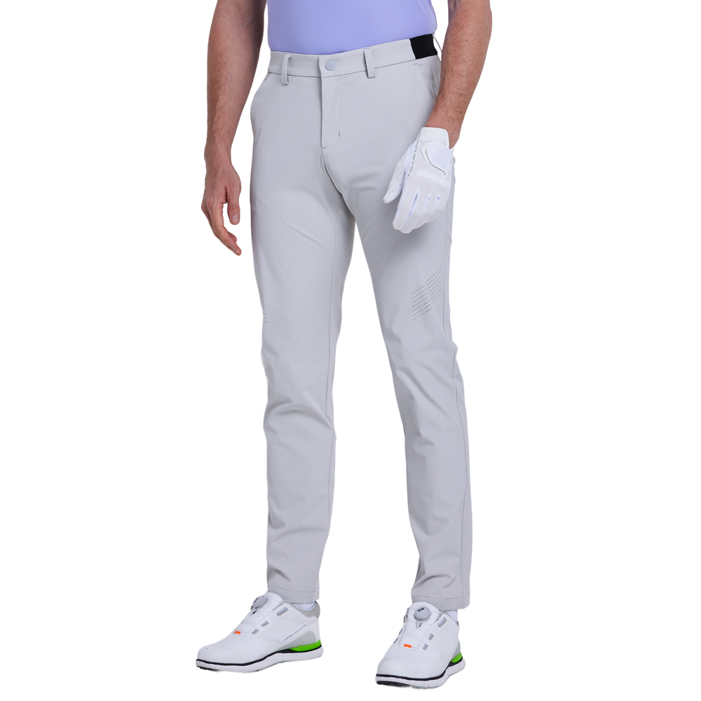 GoPlayer Men's Elastic Waist Punching Golf Pants (Cold Gray)