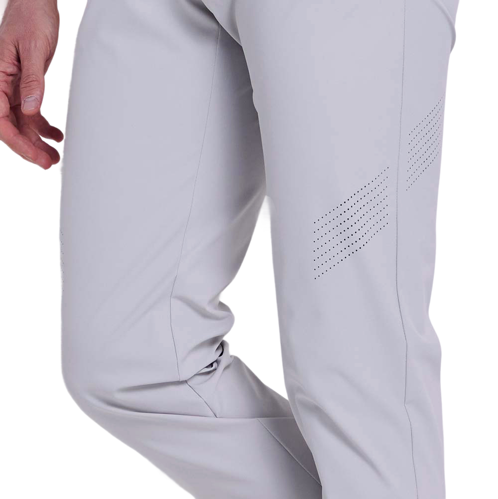 GoPlayer Men's Elastic Waist Punching Golf Pants (Cold Gray)