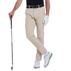 GoPlayer Men's Elastic Waist Punching Golf Pants (Light Khaki)