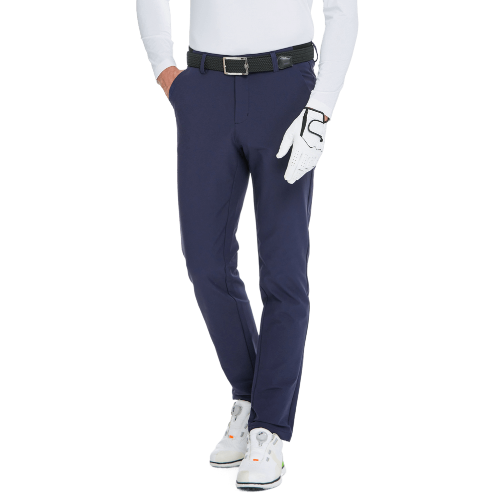 GoPlayer Men's Autumn and Winter Elastic Waist Golf Pants (Navy Blue)