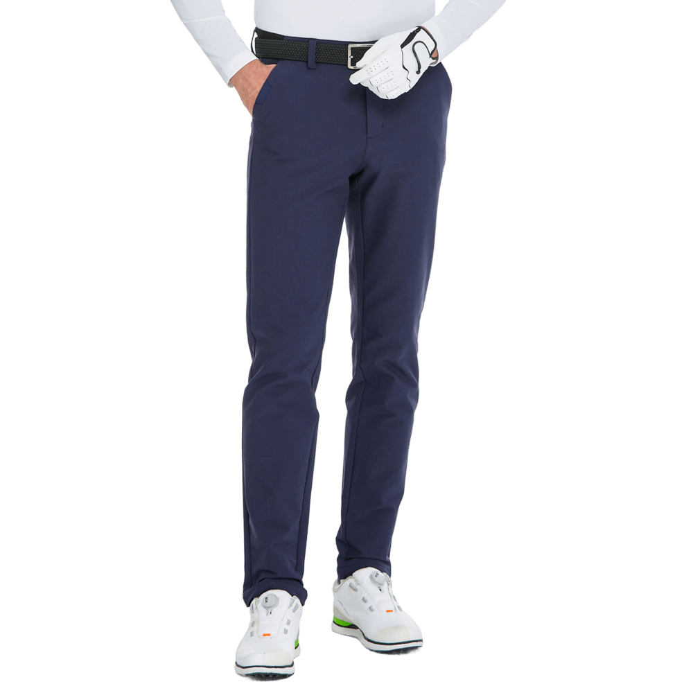 GoPlayer Men's Autumn and Winter Elastic Waist Golf Pants (Navy Blue)