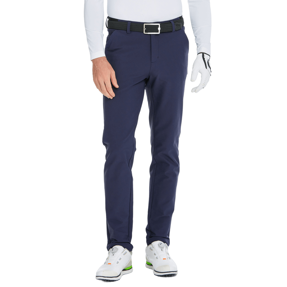GoPlayer Men's Autumn and Winter Elastic Waist Golf Pants (Navy Blue)