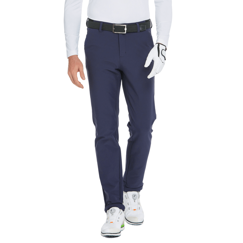 GoPlayer Men's Autumn and Winter Elastic Waist Golf Pants (Navy Blue)