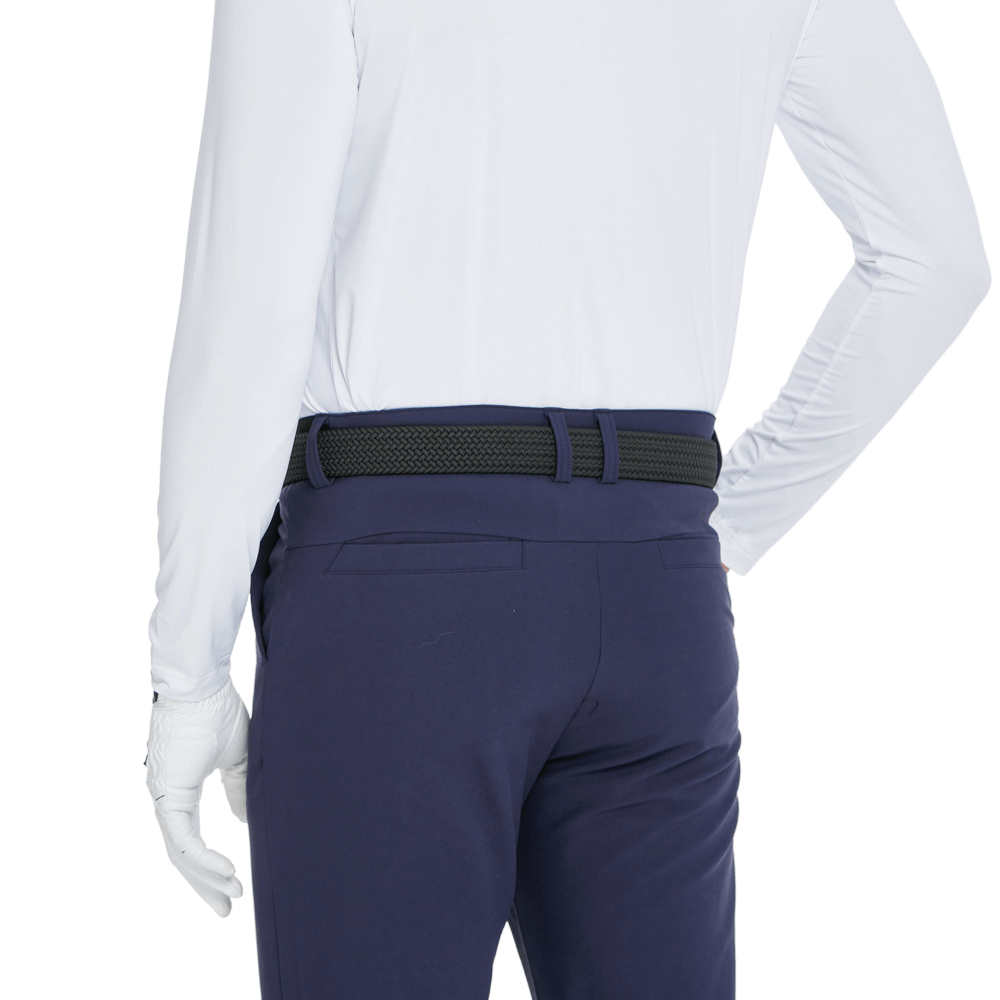 GoPlayer Men's Autumn and Winter Elastic Waist Golf Pants (Navy Blue)