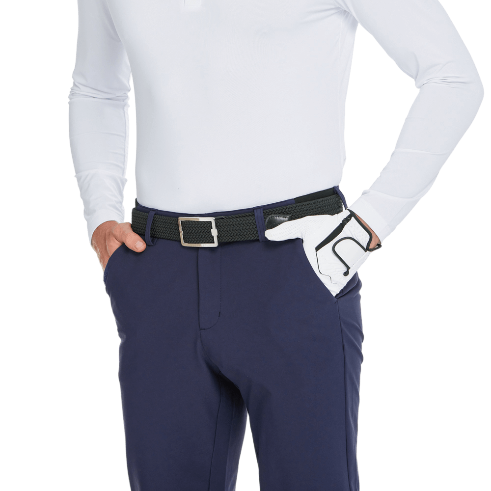 GoPlayer Men's Autumn and Winter Elastic Waist Golf Pants (Navy Blue)