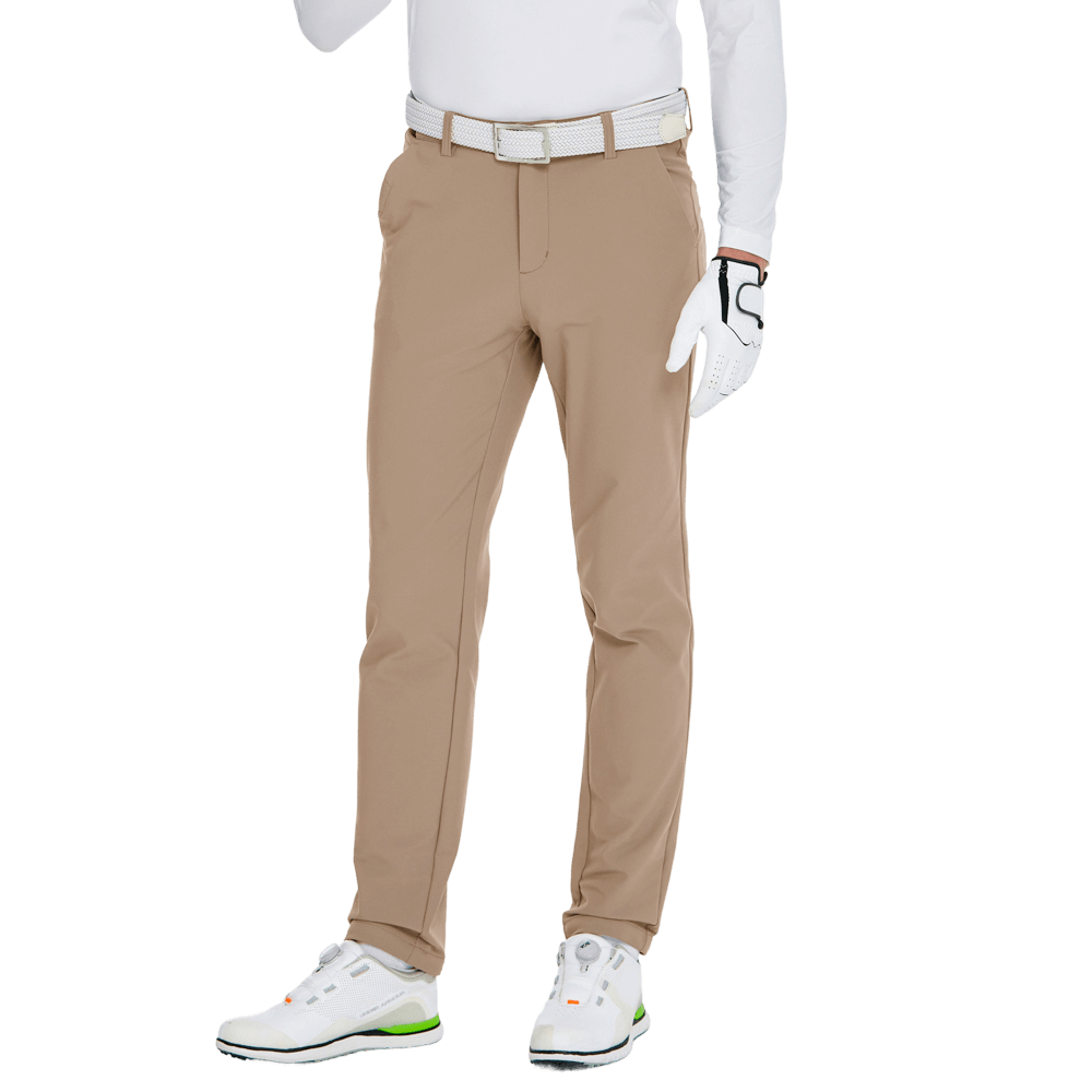 GoPlayer Men's Autumn and Winter Elastic Waist Golf Pants (Khaki)