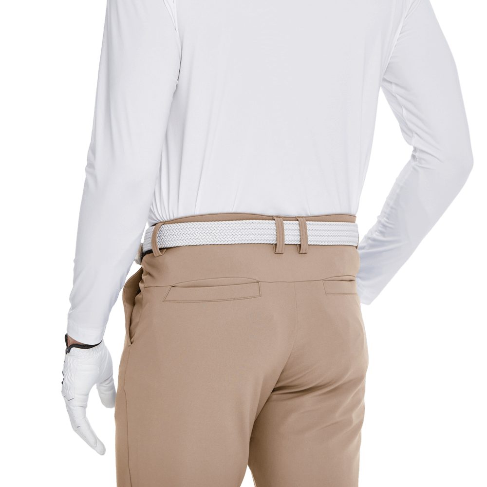 GoPlayer Men's Autumn and Winter Elastic Waist Golf Pants (Khaki)