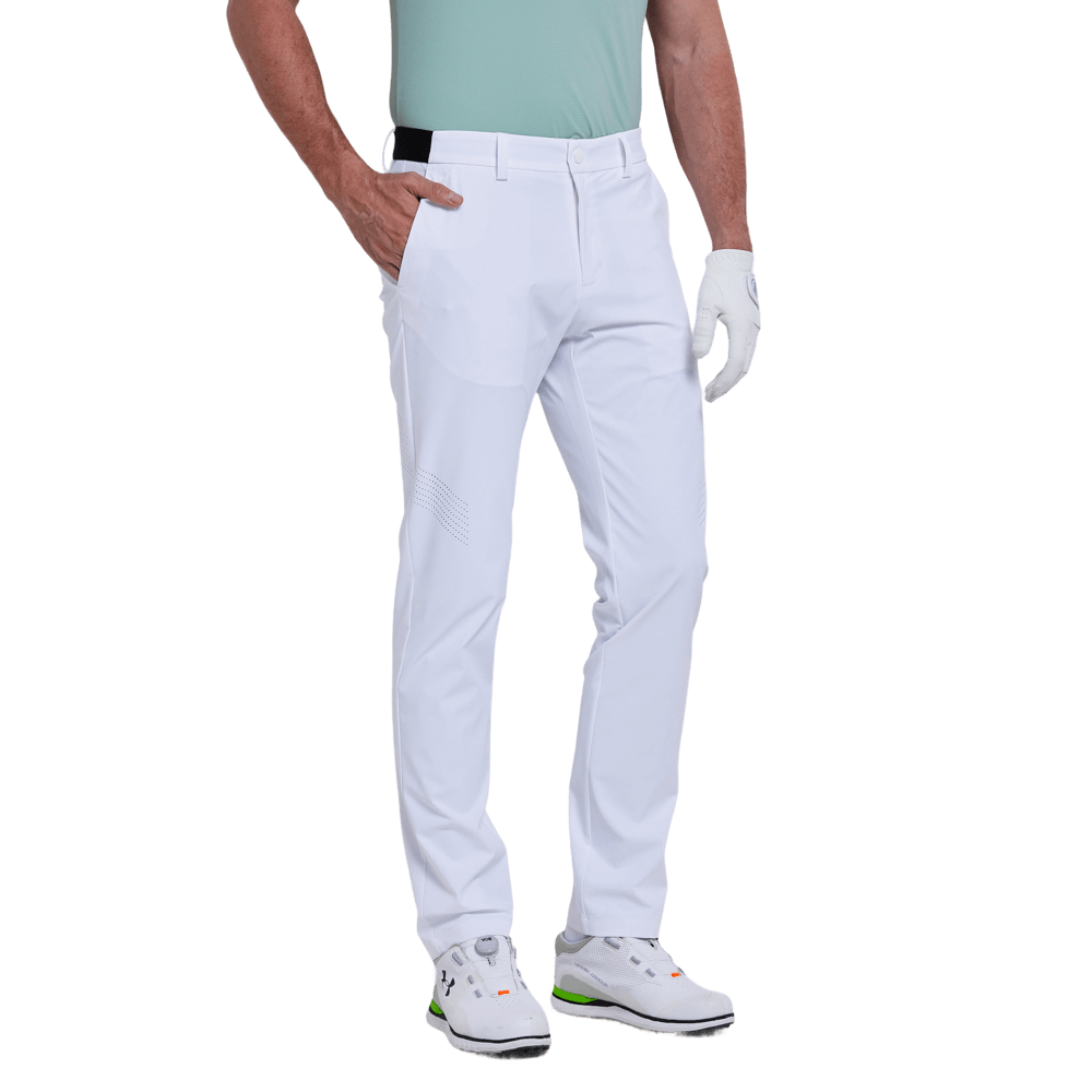 GoPlayer メンズ エラスティック ゴルフパンツ (ホワイト)