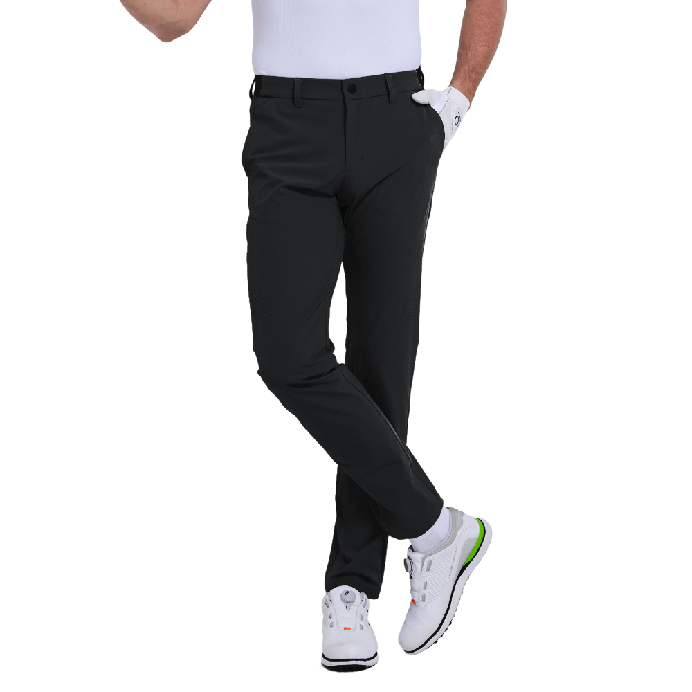 GoPlayer メンズ エラスティック ゴルフパンツ (ブラック)