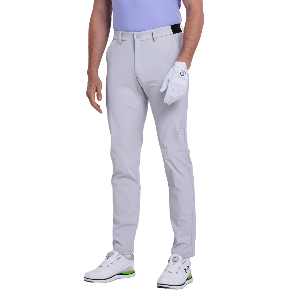 GoPlayer男彈性高爾夫長褲(淺灰)