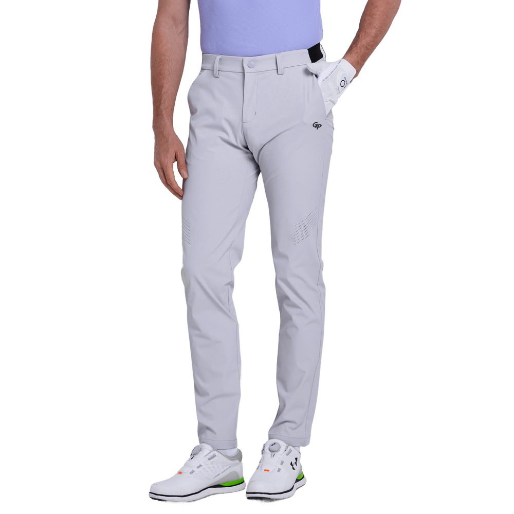 GoPlayer男彈性高爾夫長褲(淺灰)