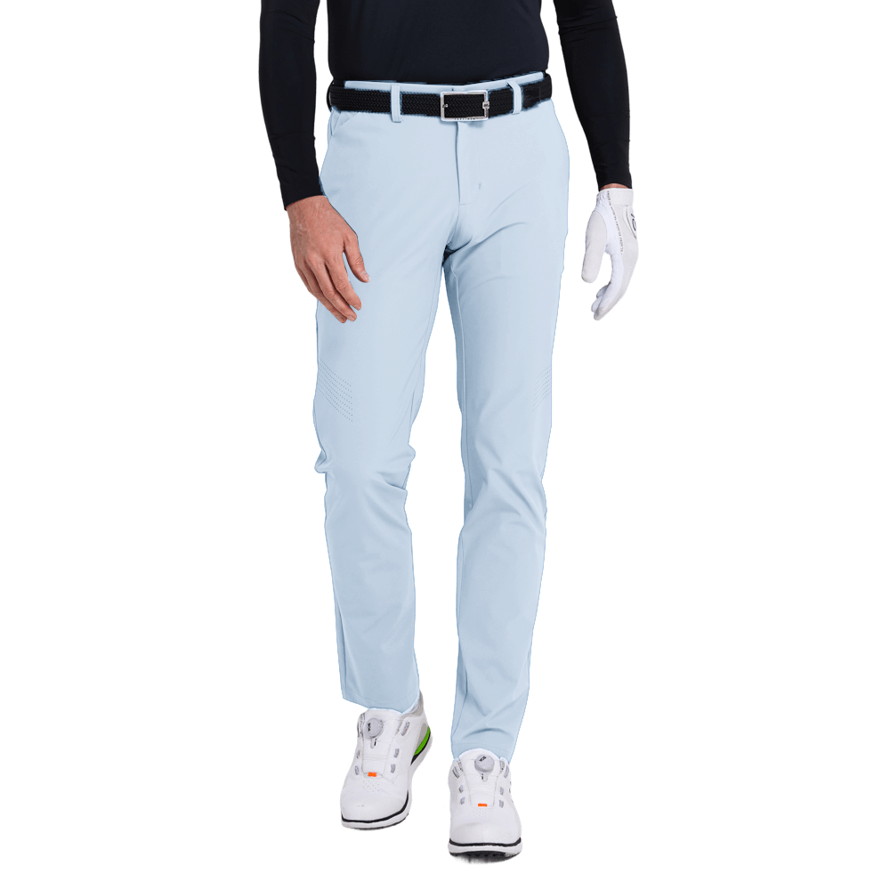 GoPlayer男彈性斜紋高爾夫長褲(淺藍)